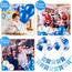Luftballons Geburtstag Dekoration Set, blau Geburtstagsdeko Happy Birthday deko Banner Party Deko Geburtstag Set mit blau Luftballons Konfetti Ballons