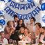 Luftballons Geburtstag Dekoration Set, Marineblau Geburtstagsdeko Happy Birthday deko Banner Party Deko Geburtstag Set mit Marineblau und Silber Luftballons Dreiecksflaggen Girlanden（NB+SJQ）