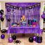 Party Tischdecke Lila Glitzer 1 Stück - Geburtstag Tischdecken Foil Plastik Einweg Party Deko für Kpop Monster Schmetterling Vampire Einschulung Schulkind Halloween Party Deko