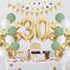 30. Geburtstag Deko Salbeigrüne - Luftballon für Männer und Frauen, Ballon Grün Weiß Gold, Zahl 30 Folienballon, Tortendeko für 30. Dekoration