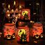 20 Stück Servietten Halloween + 12 Windlicht + 500 Konfetti Streudeko Tischdeko, Horror Halloween Deko Kinder Geburtstag Party Set Geschenk, Halloweendeko Innen, Mit Gruselig Kürbis Spinnennetz Muster