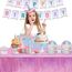 Tischdecke Geburtstag Rosa Glitzer 2 Stück - Party Tischdecke Wasserabweisend Einweg Deko für Kpop Dollhouse Einhorn Mädchen Prinzessin Hello Wutz Schulkind Party