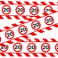 20 Geburtstag Deko – lustiges Absperrband rot weiß mit Verkehrszeichen als originelle und witzige Geburtstagsdeko für einen gelungenen 20. Geburtstag Frau oder Mann – Tiwoca