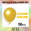 AULE Luftballons Gold Metallic Helium: 50 Stück 12 Zoll Luftballon Goldene Ballons Gold Latex Geburtstagsdeko für Graduation Jahrestag Junggesellenabschied Geburtstag Deko