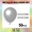 AULE Luftballons Silber Metallic Helium: 50 Stück 12 Zoll Luftballon Silberne Ballons Latex Geburtstagsdeko für Hochzeit Graduation Junggesellenabschied Geburtstag Deko