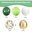 Luftballons Grün Gold Weiß 60 Stk 12 zoll, Jungle Luftballons Dunkelgrün Hellgrün Goldene Konfetti Metallic Ballons für Geburtstag Hochzeit Baby Shower Safari Tropische Sommer Party Dekoration