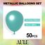 AULE Luftballons Türkis Metallic Helium: 50 Stück 12 Zoll Luftballon Grün Ballons Latex Geburtstagsdeko für Geburtstag Dschungel Dinosaurier Deko