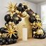 Luftballons Hochzeit 60 Stück 12 zoll Luftballons Schwarz Gold Schwarze Latex Ballons Goldene Metallic Konfetti Ballons für Geburtstag Verlobung Abschlussball EID Ramadan Silvester Party Deko
