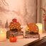 Valery Madelyn 2er Herbstdeko Igel Deko Figuren mit LED Timer aus Rost Bunt Metall,Holz Sockel,Beidseitig Rostig,Herbst Deko Innen Ornament für Tisch Fenster,Geschenk Fall Decor Halloween,15/16cm