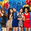 waziwe Lametta Vorhang Blau 2.5x1m (2 Stück), 6 Rollen Luftschlangen, Glitzervorhang Lametta Perfekt für Silvester, Karneval, Fasching, Hochzeit Deko und alle Arten von festlichen Dekorationen