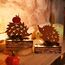 Valery Madelyn 2er Herbstdeko Igel Deko Figuren mit LED Timer aus Rost Bunt Metall,Holz Sockel,Beidseitig Rostig,Herbst Deko Innen Ornament für Tisch Fenster,Geschenk Fall Decor Halloween,15/16cm