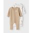 Name IT Unisex Baby Nbnnightsuit 2p Zip Ff Oxford Bear Noos Schlafanzug, Oxford Tan, 104 EU