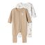 Name IT Unisex Baby Nbnnightsuit 2p Zip Ff Oxford Bear Noos Schlafanzug, Oxford Tan, 104 EU