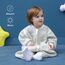 MIKAFEN Schläfsack Baby Langarm Winter kinderSchlafsack 2.0Tog,Hund Muster Baby Schlafsack mit Füßen Baumwolle Junge Mädchen Unisex ganzjahres Schlafanzug, Grauer Welpe,70/Baby Höhe 75-85cm