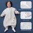 MIKAFEN Schläfsack Baby Langarm Winter kinderSchlafsack 2.0Tog,Hund Muster Baby Schlafsack mit Füßen Baumwolle Junge Mädchen Unisex ganzjahres Schlafanzug, Grauer Welpe,70/Baby Höhe 75-85cm