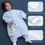 MIKAFEN Schläfsack Baby Langarm Winter kinderSchlafsack 2.0Tog,Hund Muster Baby Schlafsack mit Füßen Baumwolle Junge Mädchen Unisex ganzjahres Schlafanzug, Blauer Welpe,90/Baby Höhe 95-105cm