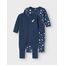 Name IT Baby - Jungen Nbmnightsuit 2p Zip Ff Dark Space Noos Schlafanzug, Dark Denim, 56 EU