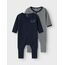 Name IT Unisex Baby Nbnnightsuit 2p Zip Ff Y/D Core 2 Noos Schlafanzug, Dark Sapphire, 104 EU