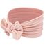 2 Stück Baby Turban Stirnband Baby Mädchen Nylon Stirnbänder Baby Schleife Stirnband Weiche Schleife Kopfbedeckung Elastische Haarbänder für Neugeborene, Kleinkinder (Rosa und Weiß)