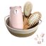 Baby 7 in 1 Pflegeset, Nagelschere, Nagelfeile, Pinzette, Naturholz-Haarkamm, Aufbewahrungskorb，für Kinder und Neugeborene in einer schönen Geschenkbox.