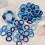 100 Stück Elastisch Haargummis Klein, Baby Haargummis, Soft Baumwolle Mini Haarband, Ohne Metall Haargummis, Pferdeschwanz Inhaber Perfekt für Kinder, Babys, kleine Mädchen, Blau