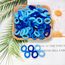 100 Stück Elastisch Haargummis Klein, Baby Haargummis, Soft Baumwolle Mini Haarband, Ohne Metall Haargummis, Pferdeschwanz Inhaber Perfekt für Kinder, Babys, kleine Mädchen, Blau