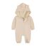 Alunsito Baby Jungen Mädchen Mit Kapuze Overall Solide Langarm Strampler Herbst Einteiliger Bodysuit Outfits Overall Beige 59 0-3 Monate