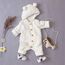 Odizli Neugeborene Baby Mädchen Jungen Kleidung Langarm Gestrickt Kapuze Strampler Body Overall Jacke Frühchenkleidung Erstausstattung Babysachen Set Herbst Winter Babykleidung Weiß 0-6 Months