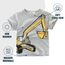 Unisex Baby T-Shirt Baumwolle Süß Karikatur Tier Muster Tops für 1-7 Jahre Alt (2-3 Jahre, Grau Bagger)