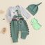 Hello Im New Here Neugeborene Baby Junge Kleidung Set Dinosaurier Druck Langarm Body und Hose Baumwolle Babykleidung Set Herbst Winter Bekleidungssets für Baby Jungen Outfits (Grau, 3-6 Monate)