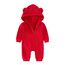 Alunsito Säugling Baby Jungen Mädchen Kleidung Reißverschluss Fleece Bär Ohr mit Kapuze Jumpsuit Strampler Langarm Einteilig Warm Kleidung 66 Rot 3-6 Monate