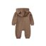Alunsito Baby Jungen Mädchen Jumpsuit Bären Ohrhörer Hoodie Strampier Reißverschluss Langarm ein Stück Outfits warme Kleidung für Unisex 59 Brown 0-3 Monate