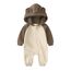 Alunsito Reißverschluss-Overall Babykleidung für Jungen und Mädchen Reißverschluss Kapuzenpullover Spielanzug mit gespleißter Kapuze Bodysuit langärmelig Herbst-Winter 59 Khaki Beige 0-3 Monate