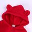 Alunsito Säugling Baby Jungen Mädchen Kleidung Reißverschluss Fleece Bär Ohr mit Kapuze Jumpsuit Strampler Langarm Einteilig Warm Kleidung 66 Rot 3-6 Monate