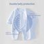 1 Pack Baby Bodysuit, 1-3 Months Neugeborenes Baby warme Baumwolle Bodysuit mit Hut, 100% Baumwolle Kleinkind Homewear verdickt Frühling und Herbst Kleidung (Blau, 1-3Months)