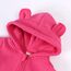 Alunsito Neugeborenes Baby Jungen Mädchen Strampler Kleinkind Einteilig Einfarbig Overall Langarm Zipper Hoodie Playsuit Jumpsuits Kleidung 66 Rose Rot 3-6 Monate