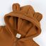 Alunsito Säugling Baby Jungen Mädchen Reißverschluss Warme Kapuze Strampler Jumpsuit Solide Langarm Hoodie Bodysuit Outfit Winter Kleidung 66 Dunkelbraun 3-6 Monate