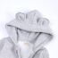 Alunsito Kleinkind Baby Reißverschluss Kleidung Solide Bärenohr Langarm Kapuzen Overall Frühling Winter Reißverschluss Body Grau 73 6-9 Monate