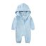 Alunsito Kleinkind Baby Mädchen Junge Kleidung Langarm solide Farbe Reißverschluss Hoodie Bodysuit Fleece Bärenohr ein Stück Overall 73 Blau 6-9 Monate