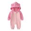 Alunsito Neugeborene Unisex, Babykleidung für Jungen und Mädchen, Kapuzenoverall, Farbblock, Langarm, einteilig, Kapuzenoverall, Body, Outfit 90 Pink Peach 1–2 Jahre