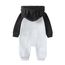 Alunsito Neugeborene Baby Jungen Mädchen Langarm Bärenohren Hoodie Bodysuit Outfit Kapuzen Strampler Jumpsuit Outfits 80 Schwarz Grau 9-12 Monate