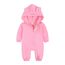 Alunsito Baby Jungen Mädchen Strampler Hoodie Overall Outfit Langarm Bärenohr Lässige Bodysuit Kleidung Reißverschluss Outwear Rosa 73 6-9 Monate