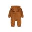 Alunsito Säugling Baby Junge Mädchen Kleidung Langarm Fleece Reißverschluss Bärenohr Kapuze Jumpsuit Strampler Kleinkind Herbst Winter Warme Kleidung 73 Dunkelbraun 6-9 Monate