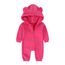 Alunsito Säuglingsbabys Mädchen Reißverschluss warmer Jumpsuit Langarm Hoodie Bodysuit Outfit Winterkleidung 80 Rosenrot 9-12 Monate