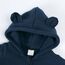 Alunsito Neugeborene Baby Jungen Mädchen Bären Ohr Reißverschluss Strampler Neugeborene Kapuze Dicke Bodysuit Säugling Langarmanzug 66 dunkelblau 3-6 Monate