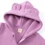 Alunsito Säugling Baby Mädchen Kalter Winter Warme Kleidung Lange Ärmel Reißverschluss Fleece Strampler Einfarbig Bärenohr Kapuzenpulli Overall Bodysuit 90 Lila 1-2 Jahre
