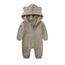 Alunsito Baby Mädchen Jungen Herbst Kleidung Outfits Kleinkind Baby Langarm Bärenohr Hoodie Strampler Bodysuit Fleece One Piece Jumpsuit 73 Khaki 6-9 Monate