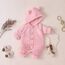 Odizli Neugeborene Baby Mädchen Jungen Kleidung Langarm Gestrickt Kapuze Strampler Body Overall Jacke Frühchenkleidung Erstausstattung Babysachen Set Herbst Winter Babykleidung Rosa 18-24 Months