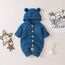 Odizli Neugeborene Baby Mädchen Jungen Kleidung Langarm Gestrickt Kapuze Strampler Body Overall Jacke Frühchenkleidung Erstausstattung Babysachen Set Herbst Winter Babykleidung Blau 12-18 Months