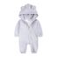 Alunsito Herbst Winter Baby Mädchen Jungen Kleidung Langarm Reißverschluss Hoodie Strampler Bär Ohr Overall Einteiliges Outfit Grau 80 9-12 Monate